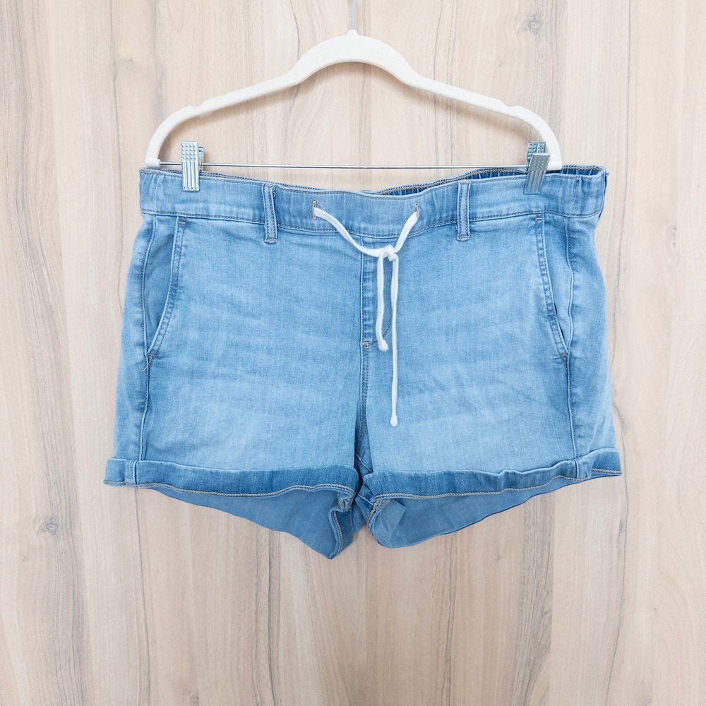 Torrid Womens Denim Shorts 1X  Weekend 3.5 Inch Super Soft Drawstring Summer - Picture 2 of 7